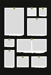 Pictures or photos frame collage. comics page grid layout abstract photo frames and digital photo wall template