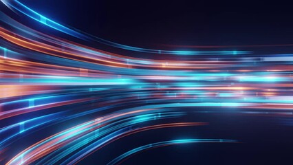 Wall Mural - abstract curve stream flow digital line data technology background.