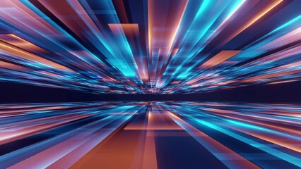 Wall Mural - abstract line stream flow big data, speed line background technology, camera move forward.