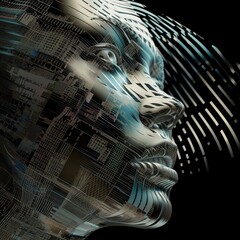 Wall Mural - artificial intelligence, integration, computer, android, mechanical robot