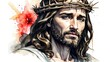 Watercolor art of Jesus Christ. Generative ai.