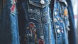 © irissca - Recycling Old Jeans, Denim Upcycling Ideas, Repurposing Reusing Old Jeans cloth. Close up of recycled customized denim jackets