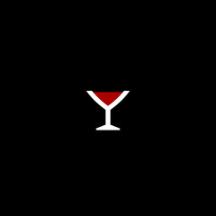 Canvas Print - Wine glass icon isolated on dark background