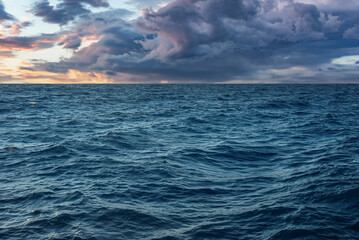 Wall Mural - Stormy Sea and Sky. Cloudy sky against the backdrop of a stormy sea.