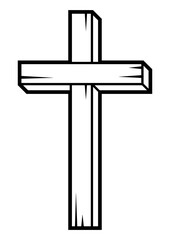 Wall Mural - Christian wooden cross. Happy Easter image. Religious symbol.