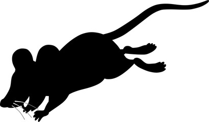 Wall Mural - illustration of a silhouette of a mouse