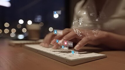 Businesswoman uses computer analyze SEO Search Engine
optimization, advertising, communication, digital, business, marketing, technology, digital marketing, online, , goals,ads, website, social media,