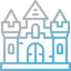 castle gradient line icon