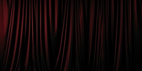 Poster - A picture of a black and red stage with a curtain. Suitable for theatrical or performance-related themes