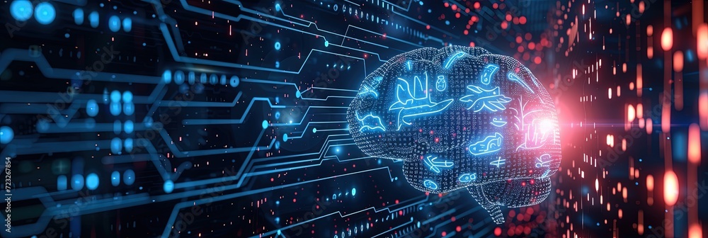 Artificial intelligence concept for machine learning and advanced ...