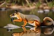 squirrel in the water