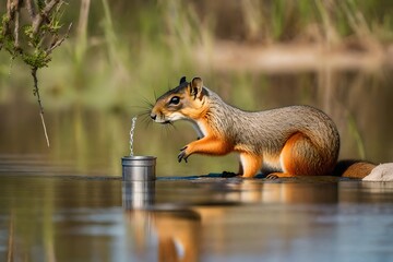 Wall Mural - squirrel in the forest