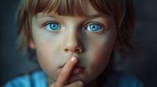 Little Boy Shows Shh.