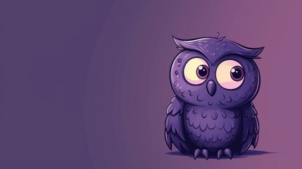  a purple owl with big eyes sitting on a purple background with a purple background and a purple background with a purple background and a purple background with a purple background.
