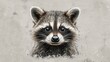  a close up of a raccoon's face with a grungy look on it's face and it's face is looking at the camera.
