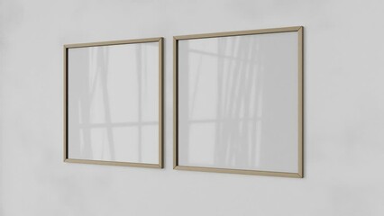 Wall Mural - Two square frames with animated shadow