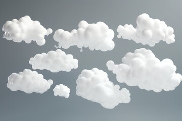 Wall Mural - white clouds peacefully floating in the sky. ideal for backgrounds and nature-themed designs
