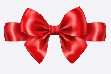 A simple yet elegant red bow on a clean white background. Perfect for adding a touch of festive cheer to any project