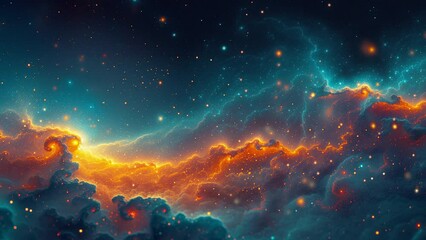 Wall Mural - Abstract space animation with stars, constellations and nebulae. Shining stars of the galaxy. High quality 4k footage