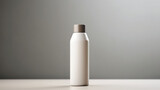 Fototapeta  - Plastic bottle on table in room. Mockup for branding design