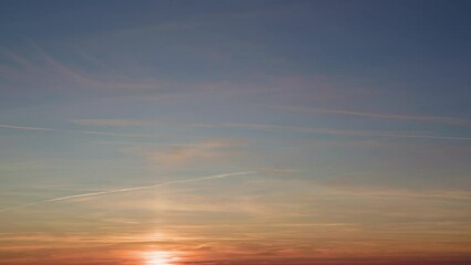 Wall Mural - real time background overlay footage video sunset sky clouds for sky replacement. 4k prores 10 bit, 