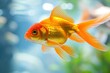 Goldfish swimming in a white aquarium