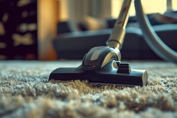 Wall Mural - Modern apartment carpet being vacuumed