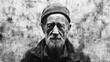 © Stewart Bruce - a black and white photograph of an old man/grandfather with a beard with a smiling facial expression.