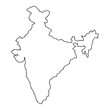 India map black, strock Color on White Backgound in eps 10.
