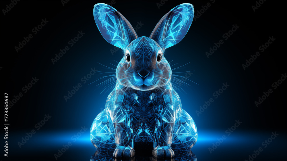 Low poly rabbit cyber ai generated 2D cartoon illustration Stock Photo ...