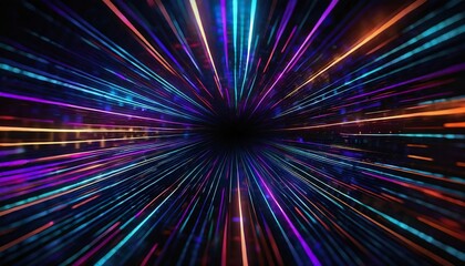 Wall Mural - futuristic technology abstract background with lines for network big data data center server internet speed abstract neon lights into digital technology tunnel