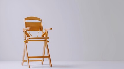 baby high chair side view studio shot in white background