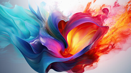 Wall Mural - Abstract Color Heart Modern Elegance Visual Symphony Background Ai Generative