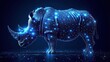  a rhinoceros standing in the middle of the night with stars all over it's body and it's head in the shape of the shape of a rhinoceros.