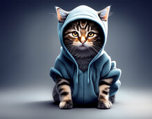 Little Kitten In A Hood