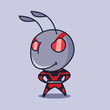 cartoon ant superhero looking mighty heroic