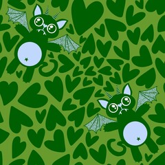 Love monsters with wings pattern for wrapping paper and fabrics and linens and kids clothes print