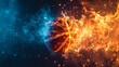 Blazing Basketball in Cosmic Energy Field. Generative ai
