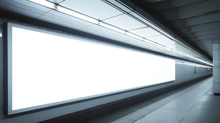 Poster - Blank billbord mock up on the wall in subway station. Advertising concept : Generative AI