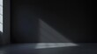 © Generative AI - Empty room with black wall : Generative AI