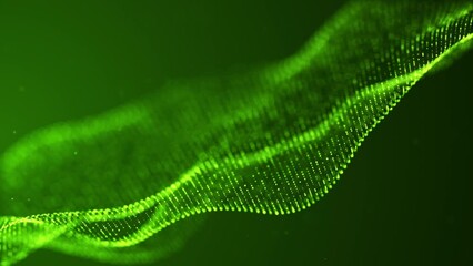 Abstract technology digital particles flow, Digital cyberspace, Technology digital connection flowing dots loop background
