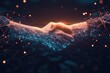 © Konstiantyn Zapylaie - Tech-inspired handshake, symbolizing virtual collaboration and connections.