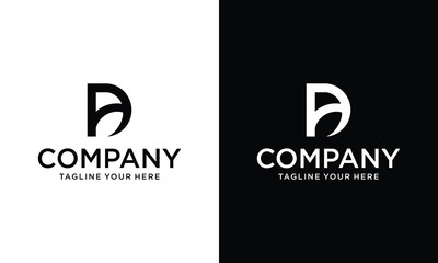 Wall Mural - Modern initial DA logo design vector. Abstract infinity logo concept on a black and white background.