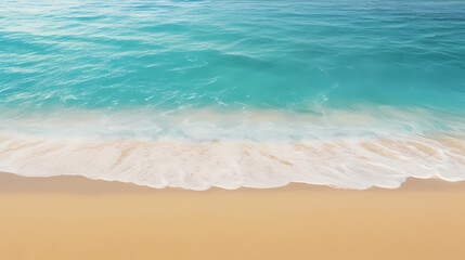 Canvas Print - Aerial view of beautiful beach, simple, calm composition in clear blue