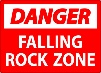 Wall Mural - Danger Sign, Falling Rock Zone