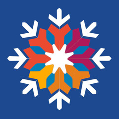 Wall Mural - Snowflake. In the style of a flat minimalist colors SVG vector