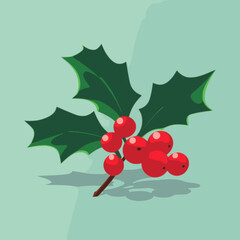 Wall Mural - Holly. In the style of a flat minimalist colors SVG vector
