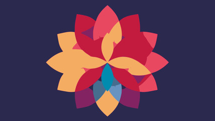 Poster - Flower. In the style of a flat minimalist colors SVG vector