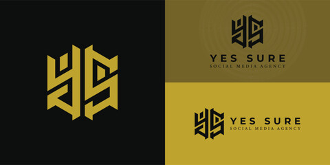 Wall Mural - Abstract initial letter YS or SY logo in yellow color isolated in black background applied for social media management company logo also suitable for the brands or companies have initial name SY or YS