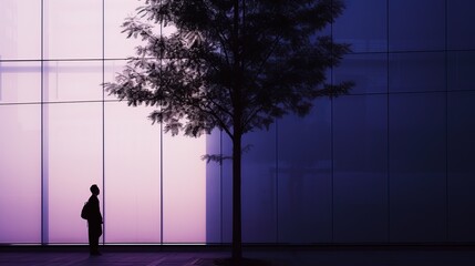 Wall Mural - purple hall in the night